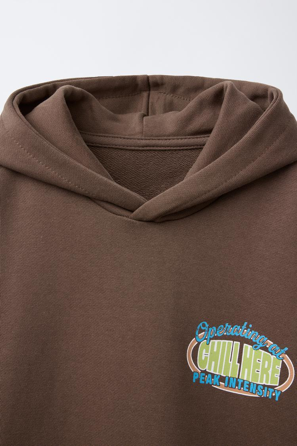 ZARA ХУДИ С НАДПИСЬЮ, КОРИЧНЕВЫЙ