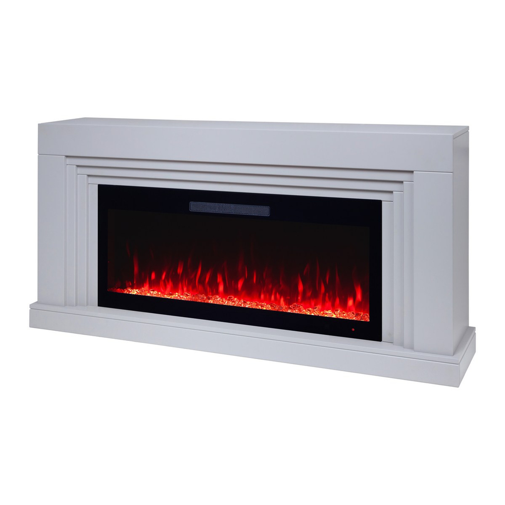 Электрокамин RealFlame Stanley 42 GR c Diamond 42, с муляжом дров и кристаллами
