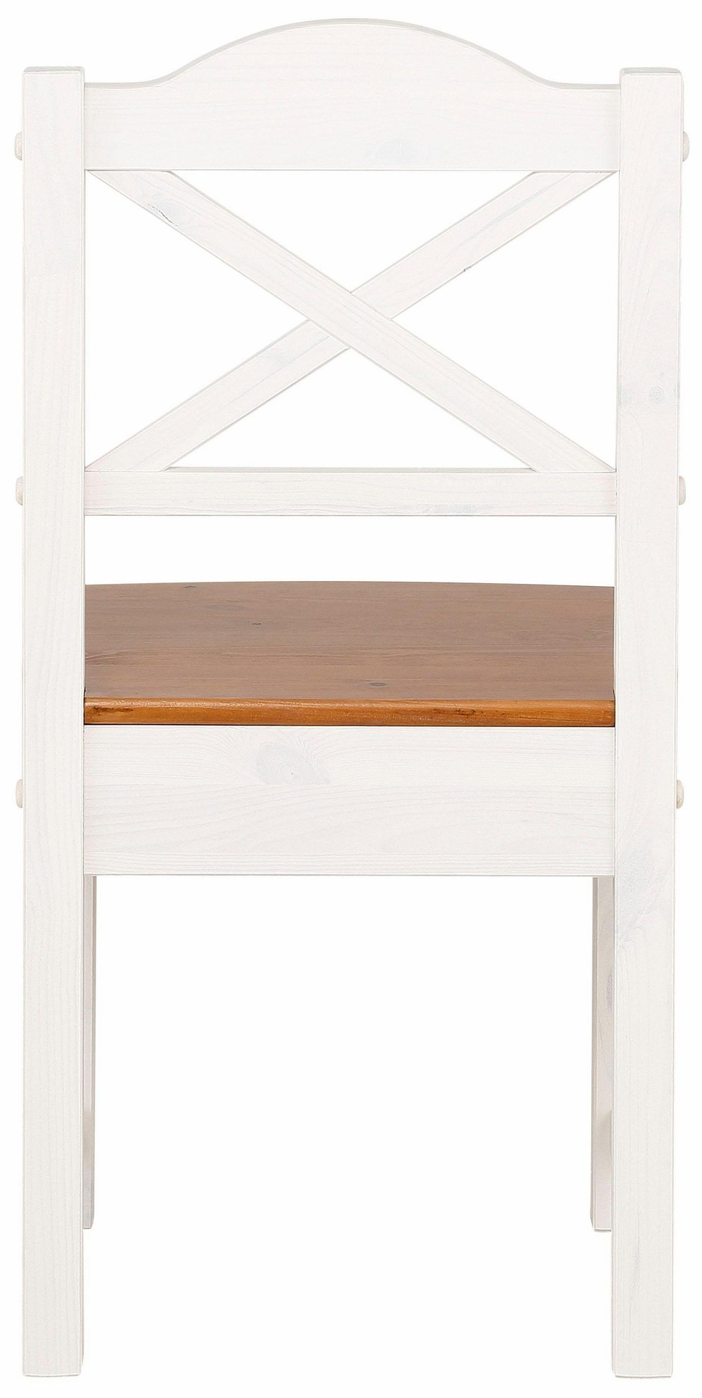 Комплект прочных стульев Ванда 45х45 см с анатомической спинкой, 4 шт. из массива сосны, для кухни, столовой, гостиной и дома, белый/черри