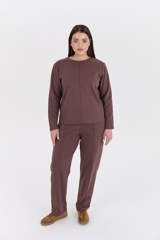 Свитшот из трикотажа, трюфель