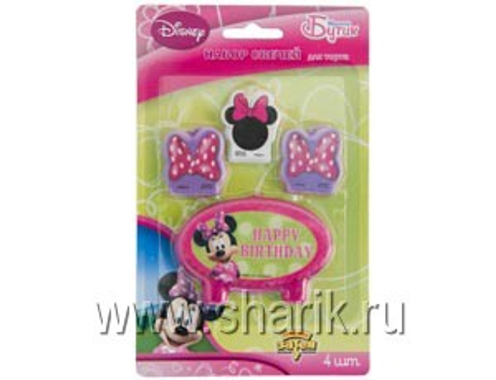 РАСПРОДАЖА Свечи д/торта Disney Минни Маус 4шт/А
