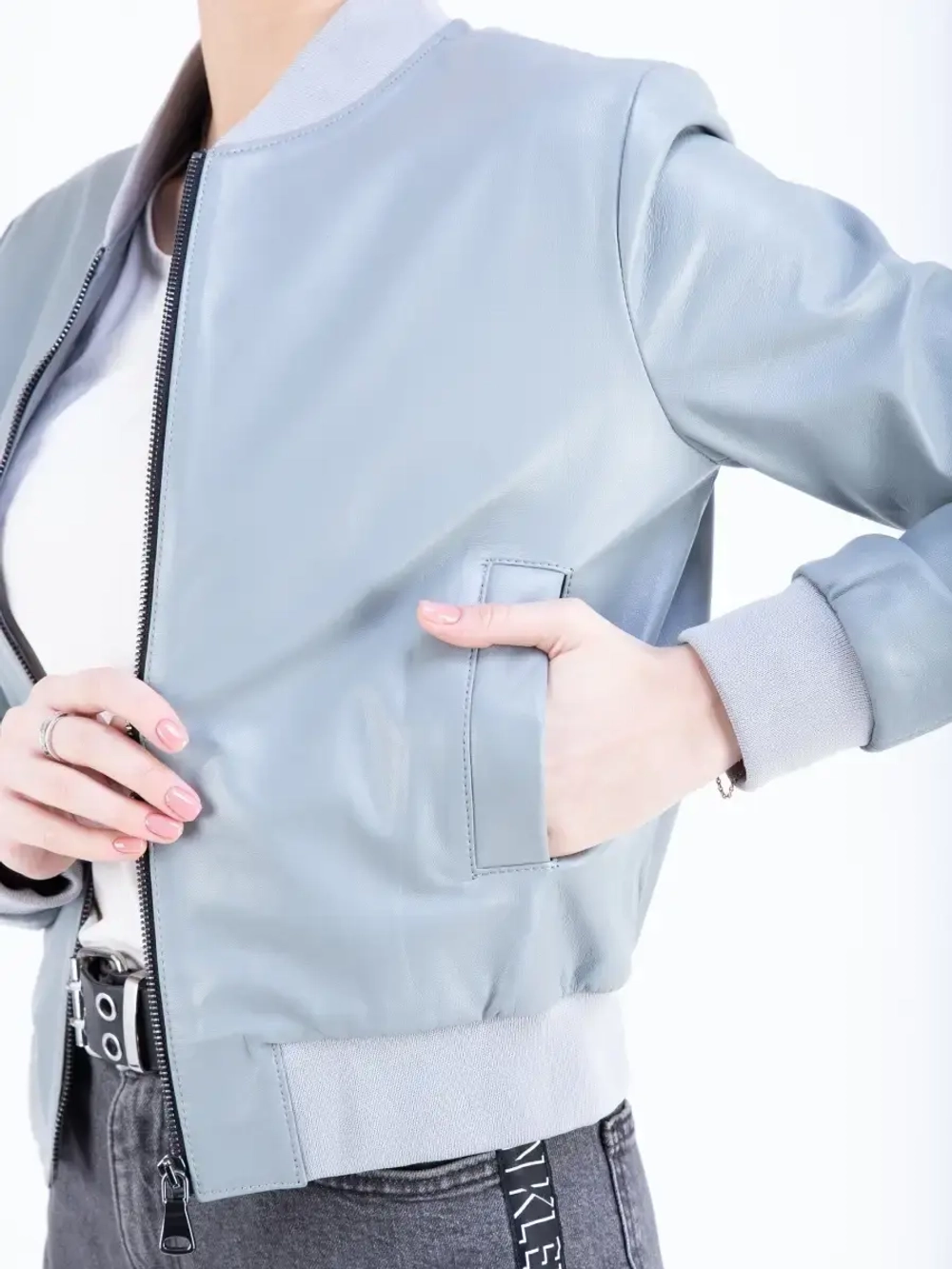 Куртка женская кожаная бомбер женский натуральный Турция