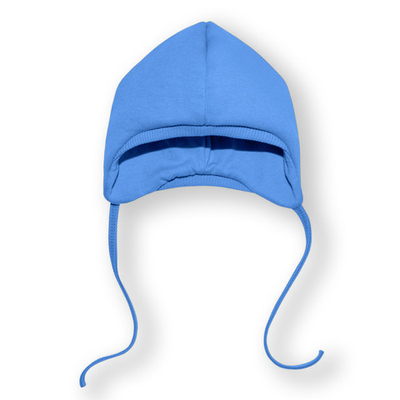 Шапочка утепленная из футера (ярко-синяя)