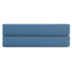 Простыня на резинке из премиального сатина джинсово-синего цвета из коллекции essential,  160х200х30