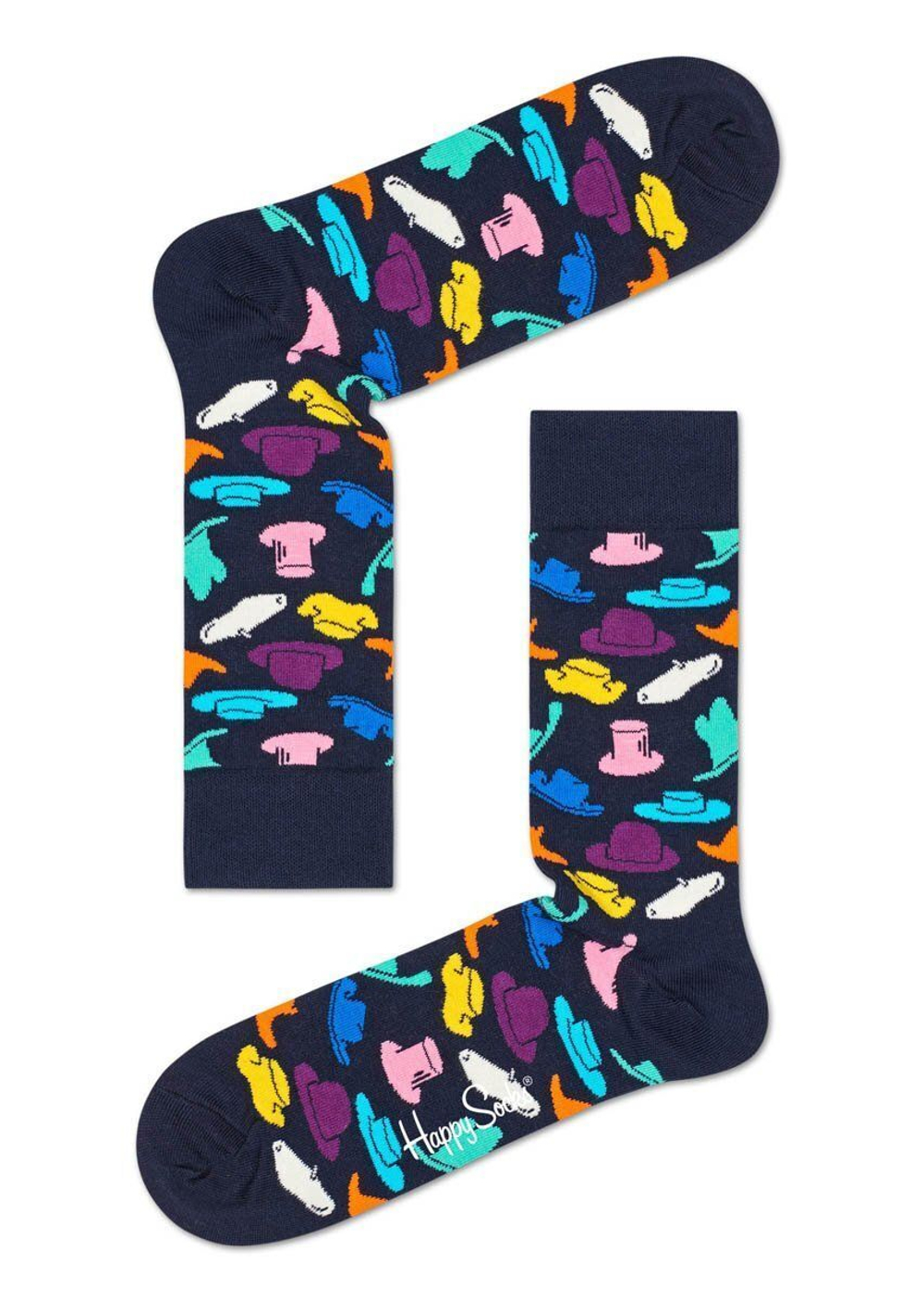 Носки унисекс Hats Sock с цветными шляпками (Размер: 29) (Цвет: темно-синий)