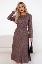 Платье с юбкой-плиссе (коралловый)-52р-р Р11-2009/3 Nikol