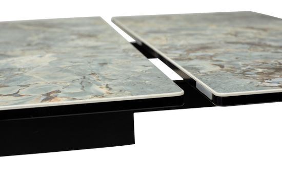 Стол LIVORNO 180 KL-170 MALACHITE, итальянская керамика/ черный каркас