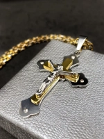 Объемная цепочка с крестиком Steel Rage толстого плетения