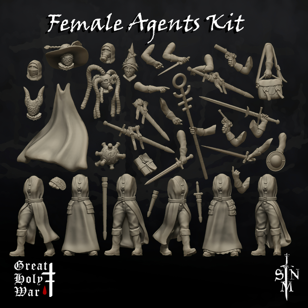 Миниатюра Trench Crusade Great Holy War Female Agents Kit