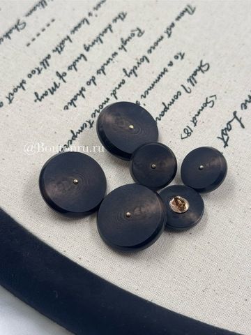 Пуговицы на золотистой ножке темно-коричневые матовые с прожилками