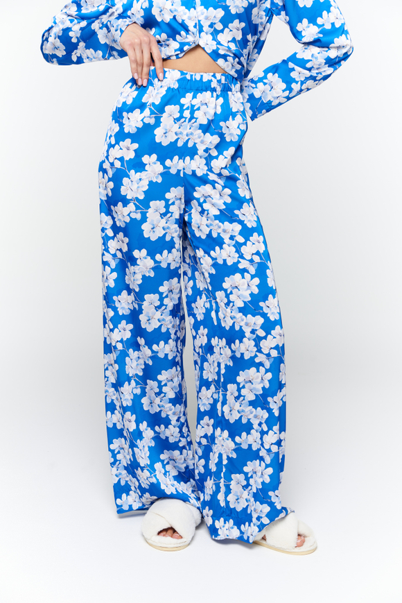 Шелковые брюки с цветами