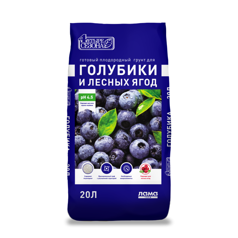 Плодородный грунт Четыре сезона Для голубики и лесных ягод