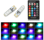 Светодиодная автомобильная лампа T10 W5W RGB. В передние и задние габариты, подсветка номера, подсветка салона. (2 шт. / комплект.) -