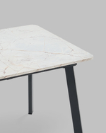 Стол Batu new 120-160/80/76 столешница ЛМДФ азул оникс подстолье металл черный