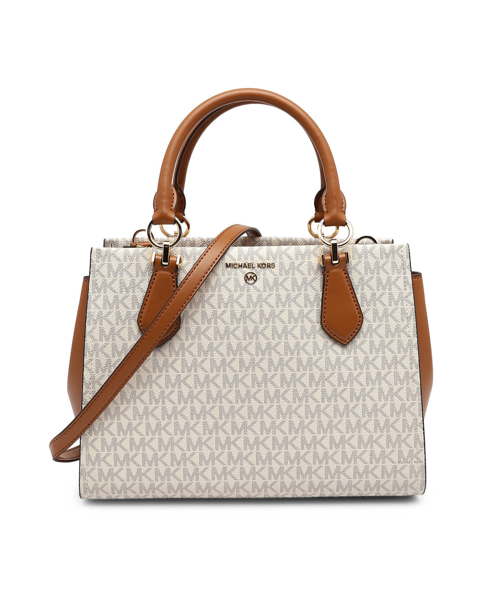 сумка-трапеция marilyn medium logo satchel Michael Kors - кремовый(30S2G6AS2B)