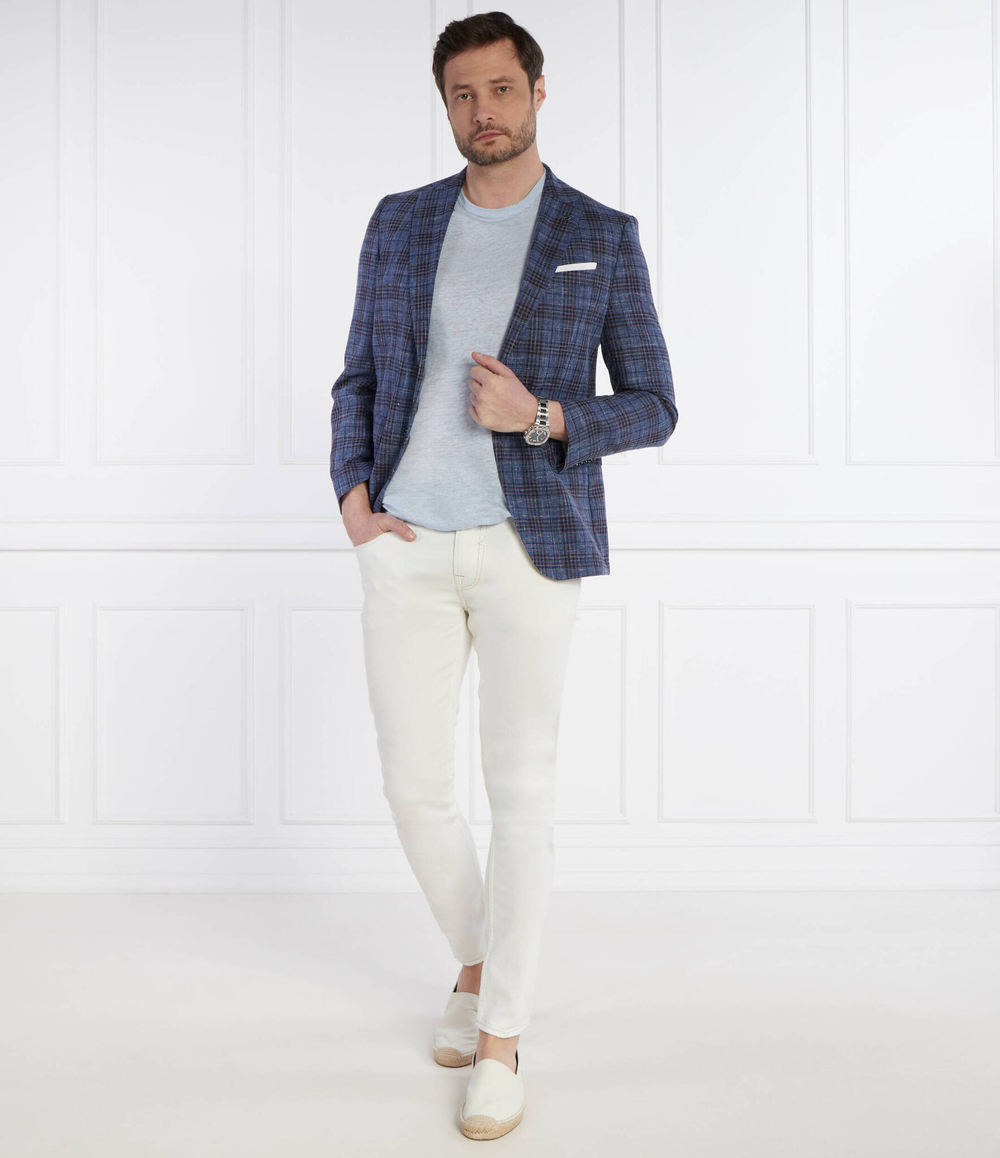 Льняная футболка Tiburt 456 BOSS BLACK - голубой(50511612)