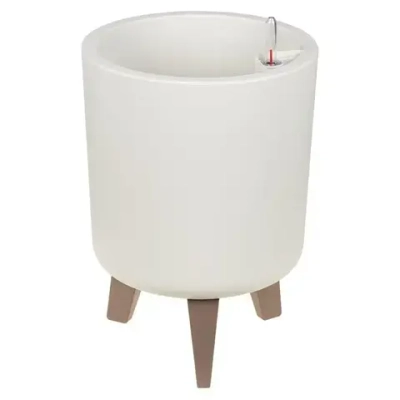 Кашпо ФЛОРИАН высокое D250мм 11л с автополивом (белый ротанг) (комплект 3 шт)