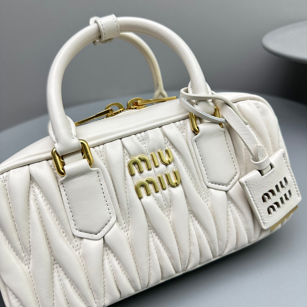 Miu Miu Matelasse Nappa Leather Top Handle Bag 24 cm