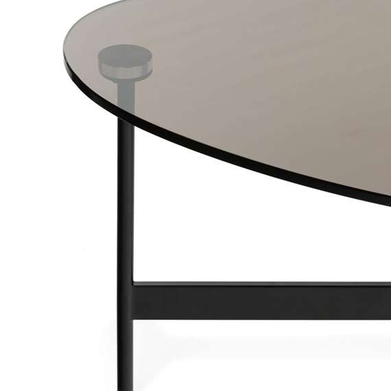 Кофейный стол Raul 110х60 см, стекло закалённое дымчатое