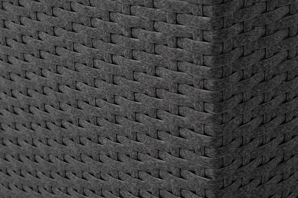 "Лунго" кашпо для цветов большое плетеное из искусственного ротанга, цвет графит