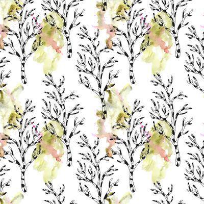 берёзы графика и акварель