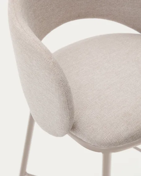 Полубарный стул Maina 65 см, бежевый шенилл, бежевые ножки