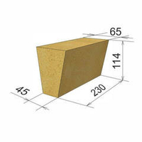 Кирпич шамотный ШБ-44 (230х114х65х55мм) (420шт/уп)