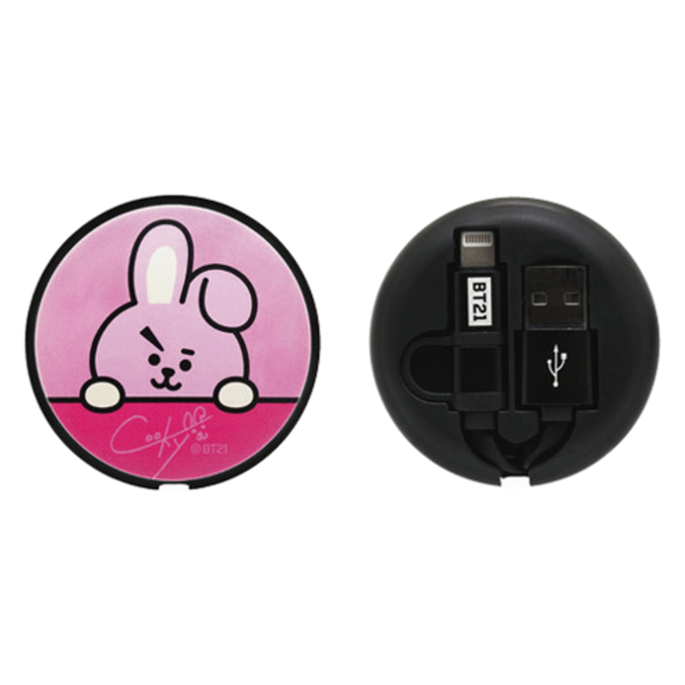 Кабель для зарядного устройства 2 в 1 USB BT21 retractable cable, 1m 2,4 A