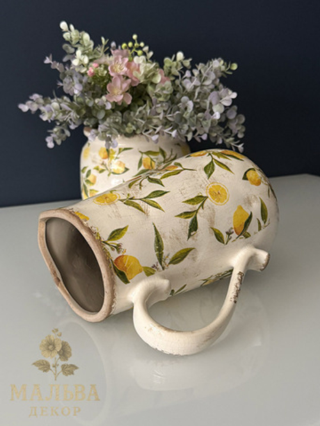 Кувшин декоративный "Лимоны" большой 20x14x23см