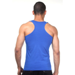 Синяя хлопковая майка-борцовка (Размер: XL) (Цвет: синий)