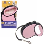 Поводок-рулетка «Верный друг» 5м до 15кг цвет розовый