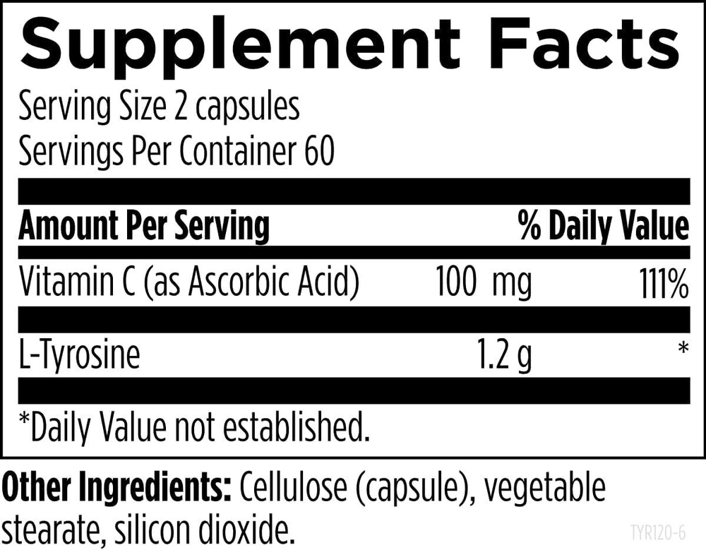 Designs For Health - L-Tyrosine - 120 capsules