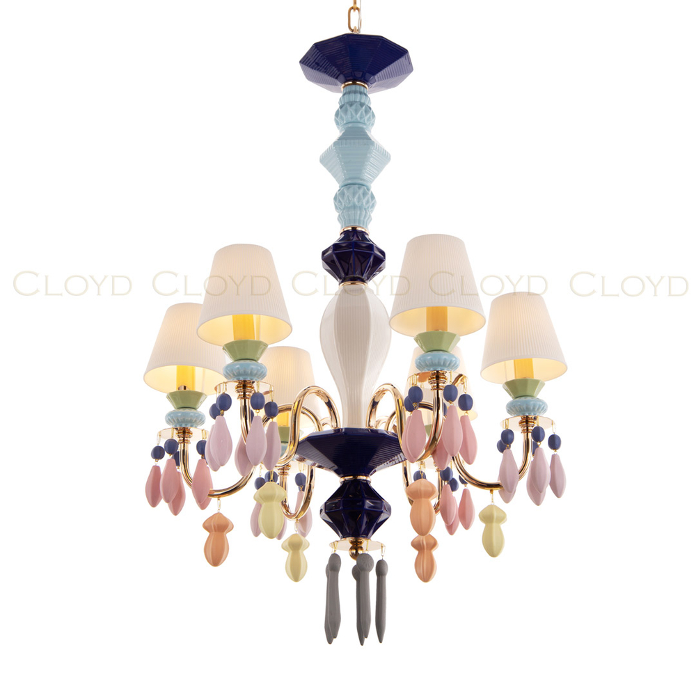 Люстра Cloyd LOTTIE-A C6 / Ø56 см- цветная керамика - золото (арт.11043)