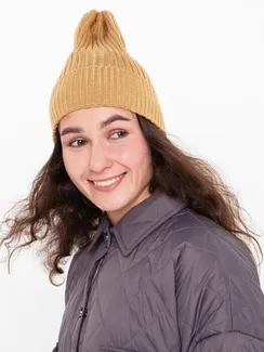 Шапка женская демисезонная , цвет бежевый, размер 52-56