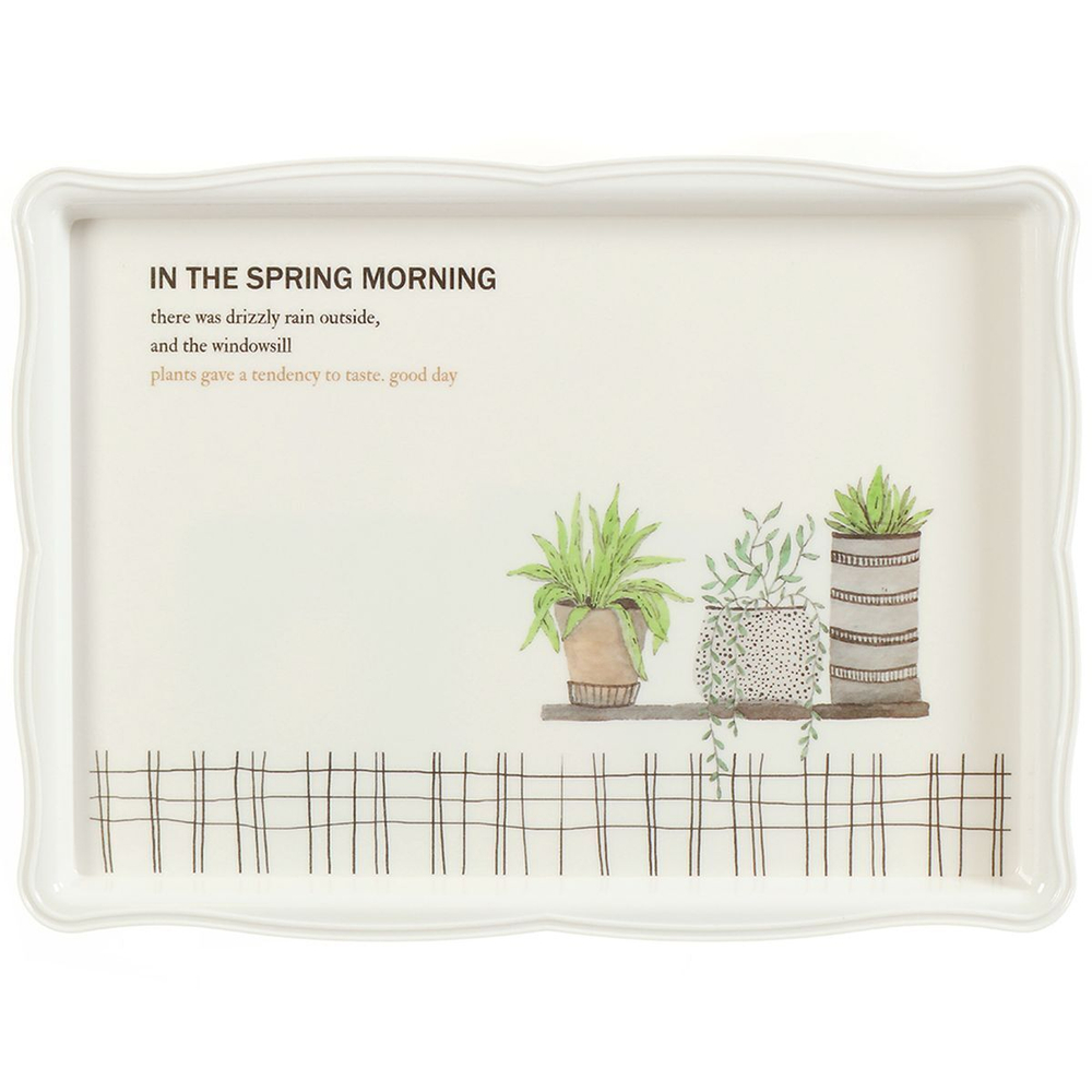 Поднос пластик, 35х26 см, прямоуг, Весна, Y4-4932