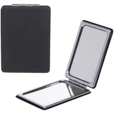 Зеркало косметическое двойное «ФРАТЕЛЛИ», прямоугольник, цвет черный, 9*6см (пакет с подвесом)