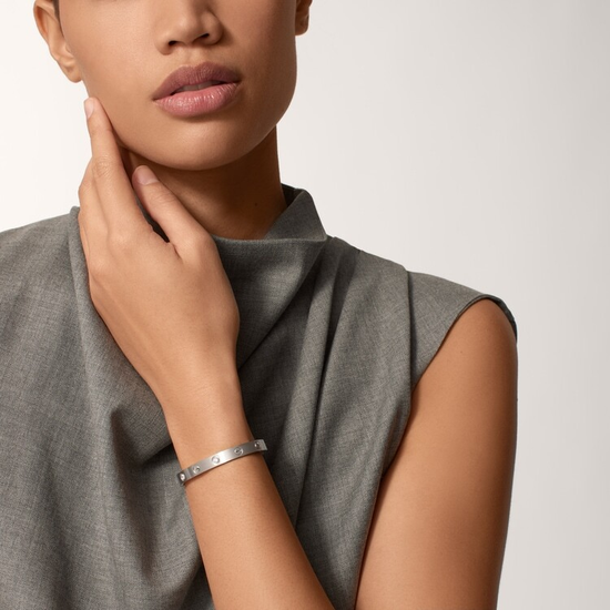 Cartier LOVE bracelet, classic model, brushed, 4 diamonds, white gold