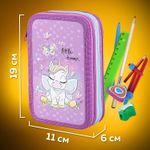 Пенал ПИФАГОР, 3 отделения, ламинированный картон, 19х11 см, "Sweet Dreamer", 271545