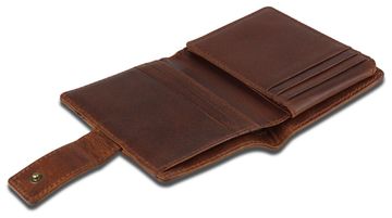 Портмоне Mano "Don Leon", натуральная кожа в коричневом цвете, 7,5 х 10,2 см