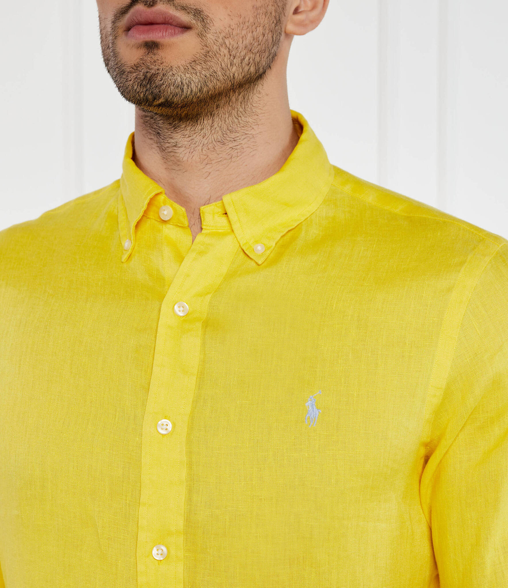 Льняная рубашка POLO RALPH LAUREN - желтый(710794141)