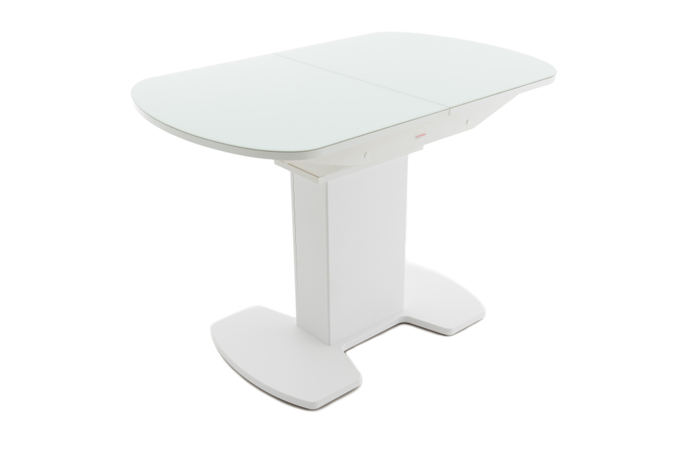 Стол Аврора Корсика, Белый матовый/Стекло белое