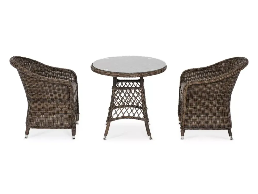 "Эспрессо-80 R" обеденная группа плетеная, цвет коричневый