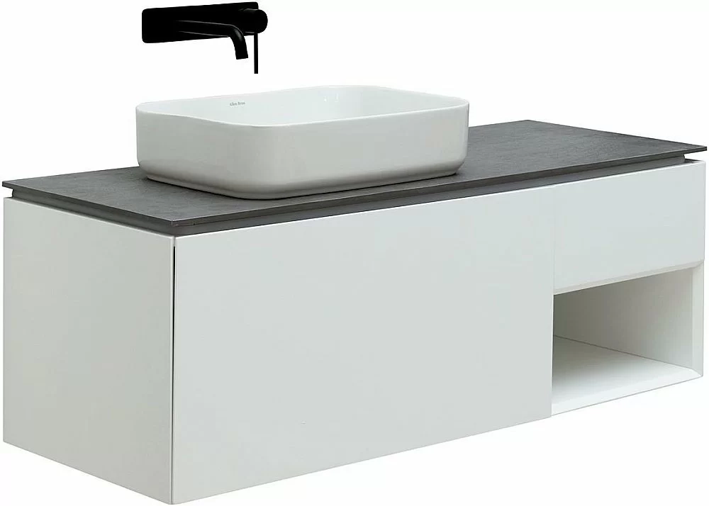 Тумба с раковиной Allen Brau INFINITY 120 1+1 белая матовая