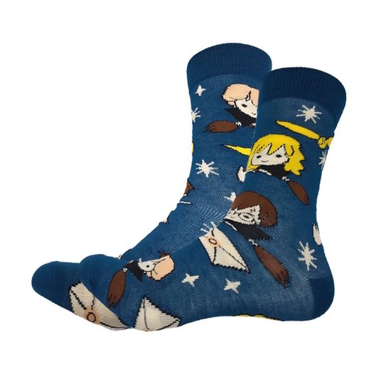 Носки Гарри Поттер Лучшие друзья, р-р 36-42 (синий/черный)