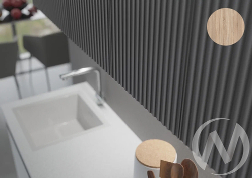 Кухня Оливия NEW 2;0м (белый/белый снег софт; графит софт NEW/сонома)