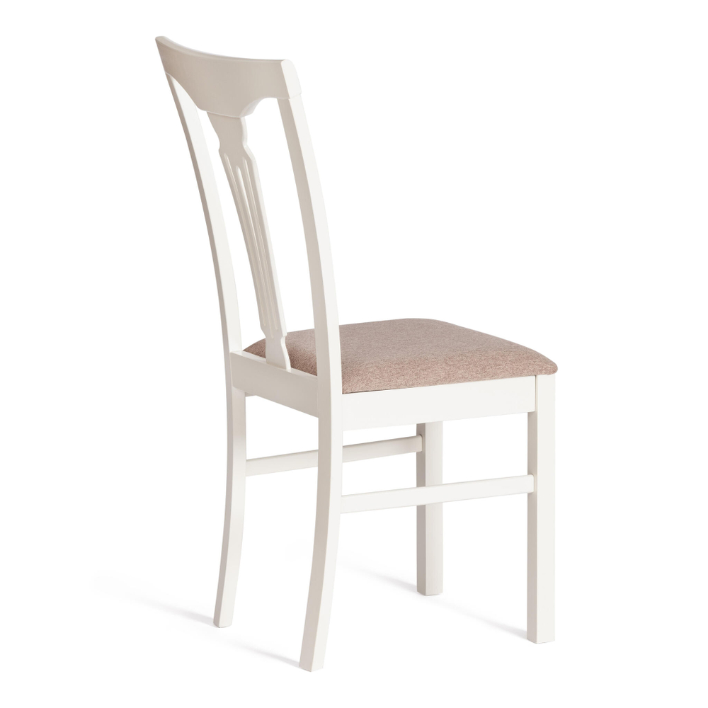 Стул - Гермес/ Hermes дерево гевея, 43х49х94см, Ivory white, ткань серая (TM-164)