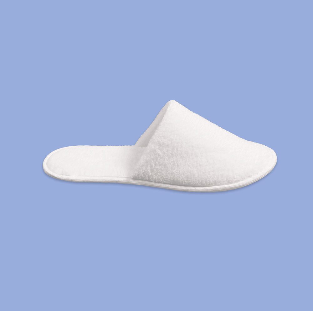 Тапки корал флис, закрытый мыс (50 пар) одноразовые, белые