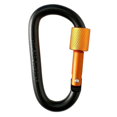 Алюминиевый карабин с винтовым замком (черно-золотой)