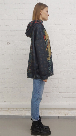 Худи "Ручной волк", по мотивам средневекового гобелена