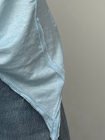 Лонг льняной голубой с рельефами